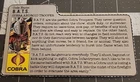 Vintage GI Joe (B.A.T.S) Original 1985 - File Card-ONLY