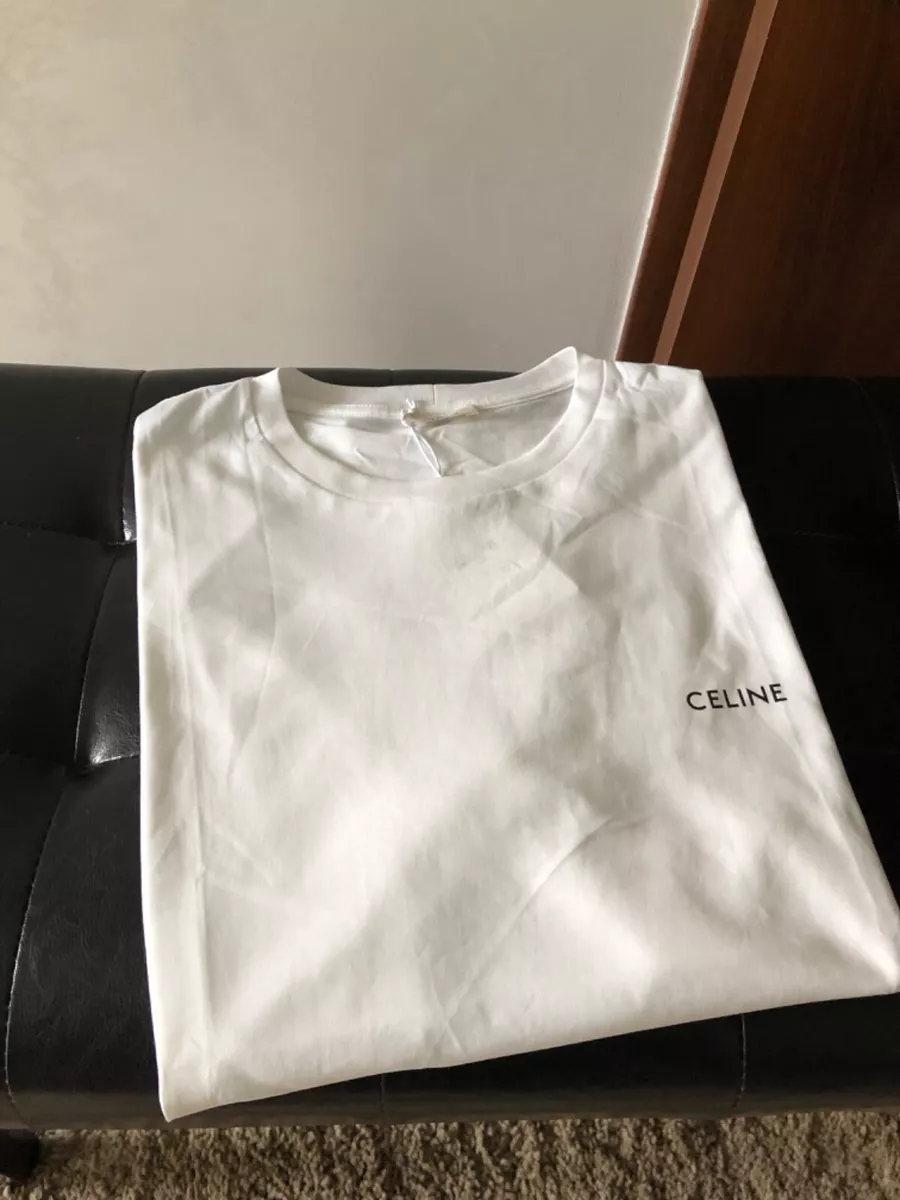 CELINE LOOSE T-SHIRT IN COTTON JERSEY WHITE / BLACK