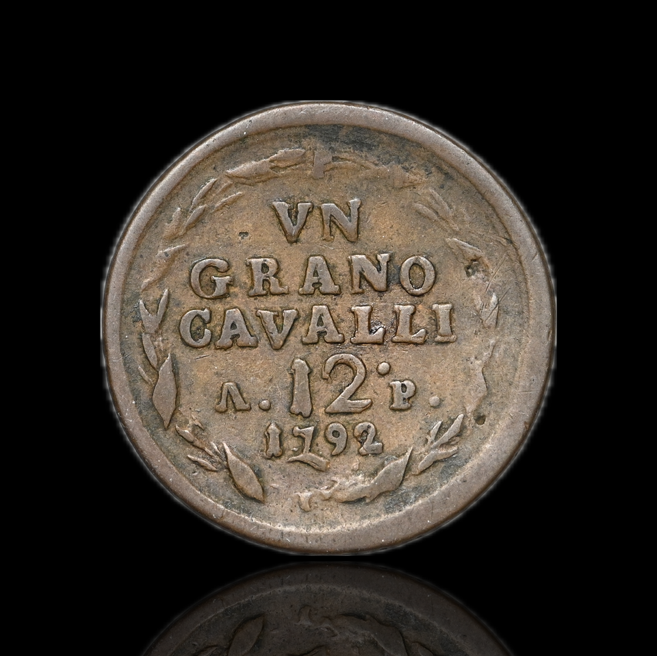 Italia (Reino de Napoles) 1 grano o 12 cavalli 1793 Fernando IV - Numismatica Anderbus