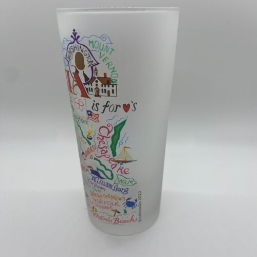 Catstudio Virginia Original Geography Collection Frosted Drinking Glass - Picture 4 of 7