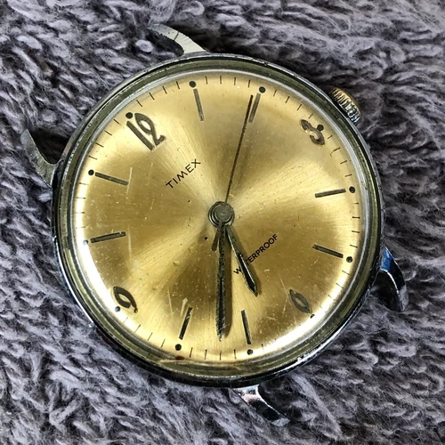 Vintage Timex Merlin Men CRH Plated Mechanical Wind 33mm Watch **NO BAND