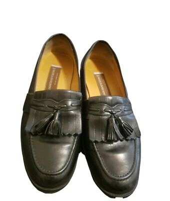 Johnston & Murphy Men\'s Black Leather Loafers Size 9.5 Johnston & Murphy Higgins Moc Toe Bit Loafers, Black Leather  main image 4