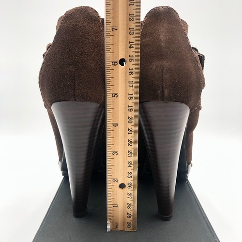 Colin Stuart heeled Booties Women's Size 8 Brown Suede Adjustable buckle - Picture 7 of 10