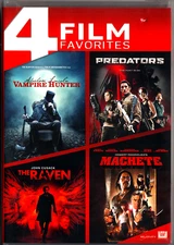 4 Film FAV, DVD,  PREDATORS, MACHETE, The RAVEN, ABRAHAM LINCOLN VAMPIRE HUNTER 
