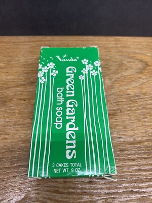 Vintage Vanda Green Gardes Bath Soap 3 Bar s in Box