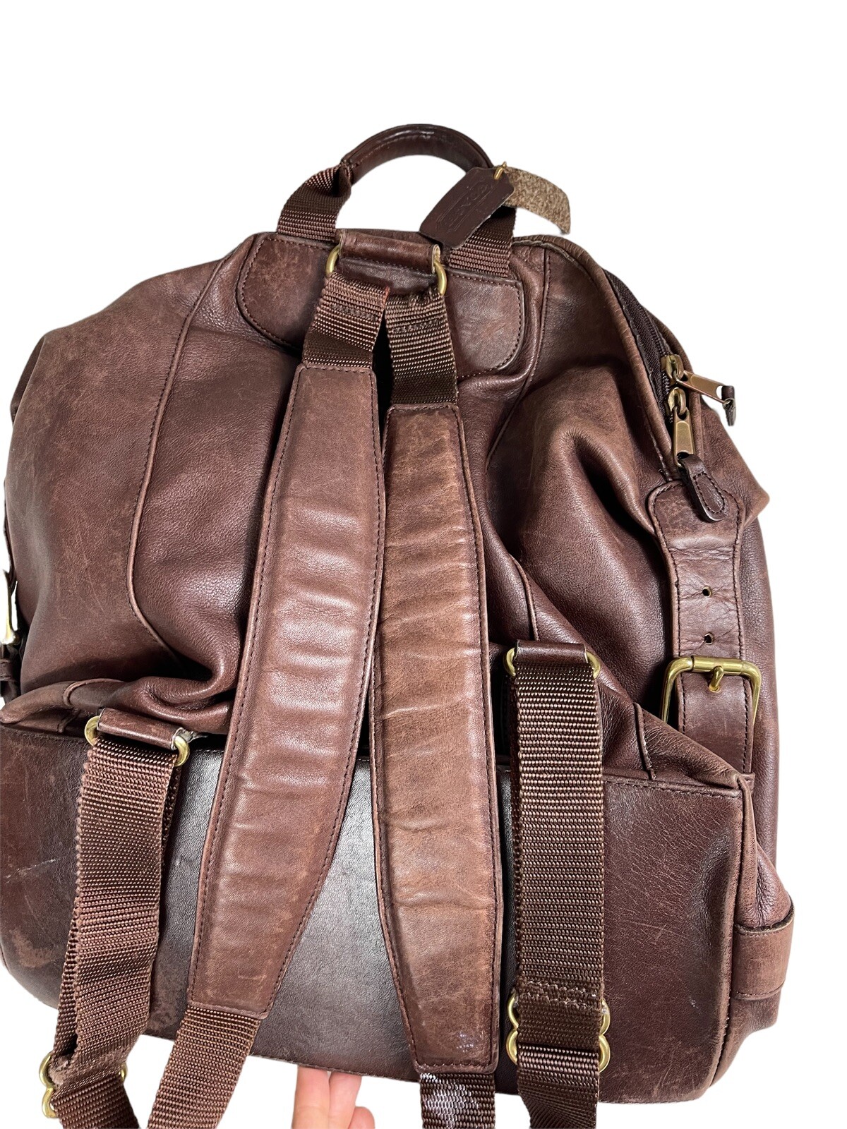 vintage coach backpack brown distressed leather carry… Gem