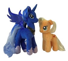 Lot 2/ My Little Pony PRINCESS SPARKLE LUNA Pegasus 9 Plush APPLE JACK 8" TY