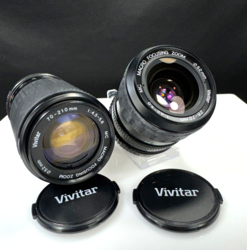 Vivitar 70-210mm & 28-70mm Zoom Camera Lenses for Minolta SLR M/MD Mount 2669
