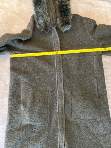 Linda Lundstrom Women's Black 100% Wool Hooded Coat with Shell Size 16 - Picture 5 of 10