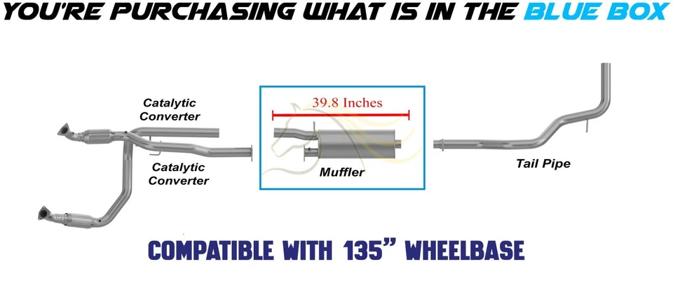 Silenciador de escape de acero inoxidable se adapta a: Chevrolet Express 3500 2003-10 4,8 L y 6,0 L Foto 3 de 4