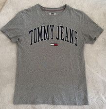 Tommy Jeans Damen T-Shirt Grau XS S 36 Rundha...