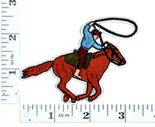 Embroidered Patch - Rodeo Cowboy - Lasso - Western - Horse - NEW - Iron-on