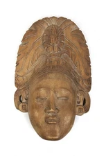 Vintage Balinese Janger Dancer Mask – Hand Carved Indonesian Wood Art