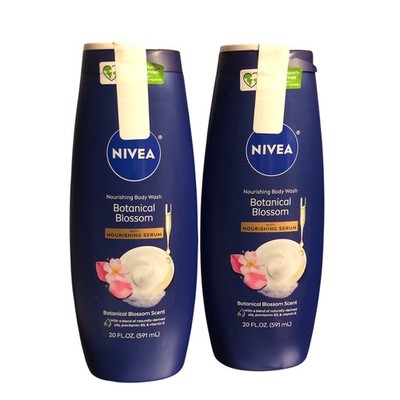(2) Nivea Nourishing Body Wash w/ Nourishing Serum Botanical Blossom 20 oz. Each