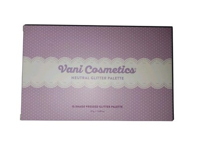 Vani Cosmetics: Neutral Glitter Palette, 15 Shade Pressed Glitter Palette