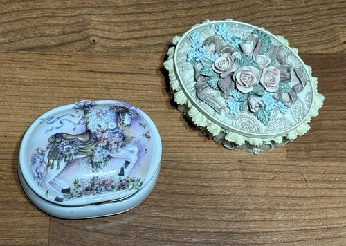 Lot Of 2 Beautiful Music/Trinket Boxes. San Francisco Music Box Co & Otagiri