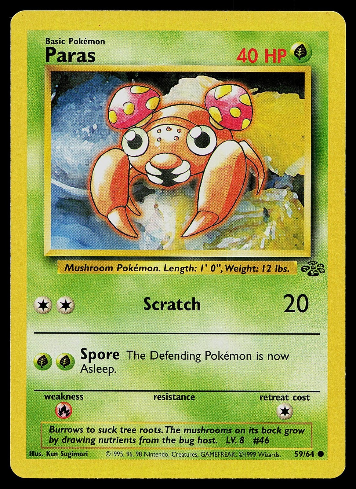 Pokemon Card Jungle Paras 59/64 Common
