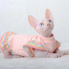 Winter Warm Cat Clothes Soft Cats Cotton Hoodies Sphynx Hairless Cat Costumes Pu