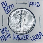1943 BU UNCIRCULATED WALKING LIBERTY SILVER HALF DOLLAR AUTHENTIC U.S. MINT 4489