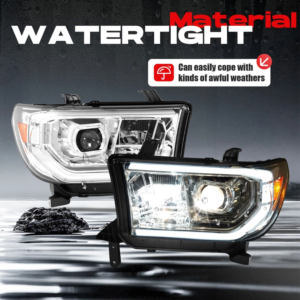 Proyector faros LED cromados para Toyota Tundra 2007-2013 Sequoia 2008-2017 Foto 4 de 4