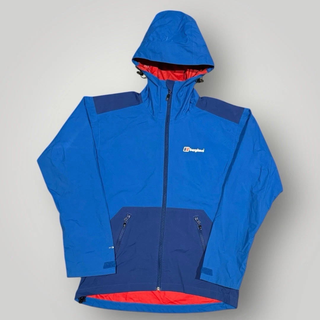 Mens Blue Berghaus Hydroshell Lightweight Hooded Waterproof Jacket (Size S) S975