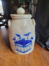 Vintage Large 10ish" Salmon Falls Bean Pot Crock With Lid 1999