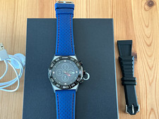 Citizen YF30 46mm Silver Steel Smartwatch Blue Rubber Strap