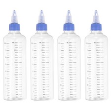 4 Pcs 230ml/8OZ Plastic Squeeze Bottles Transparent Dispensing Bottle