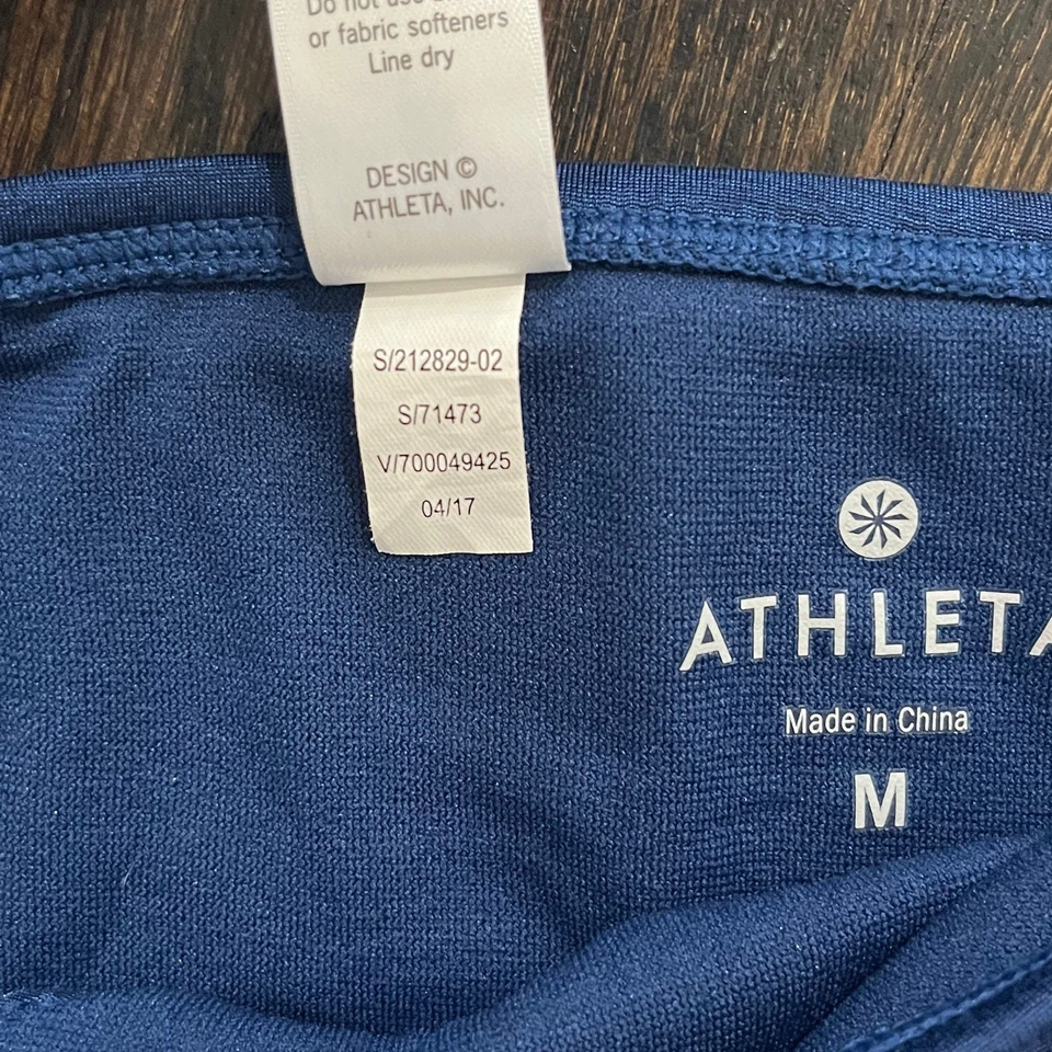 Athleta Aqualuxe Swimsuit Women’s Medium Blue Two Piece Strappy 212829 - Image 4 of 4