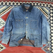 50s Hercules Sears Roebuck Denim Chore Jacket Coat Blanket Lined Distressed