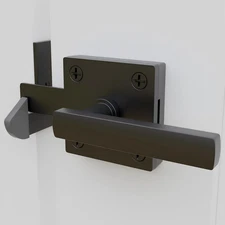 Black Heavy Duty Double Side Gate Latch for Wooden Fence, Self Locking Aluminum 