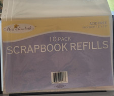 Lot o 2 Miss Elizabeth's Clear Scrapbook Refills 12x12 Acid Free 20 Sheets Total
