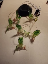 Color-Changing LED Solar Power Hummingbird Wind Chime Lights Garden Decor (M5)