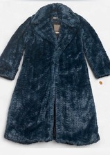 Reformation Pigalle Faux Fur Coat in Color Niagra - XS Made in USA