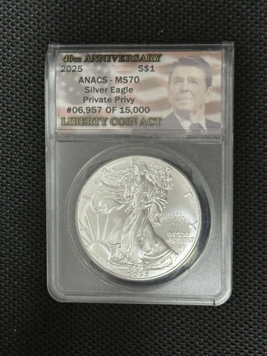 2025 W Silver Eagle MS 70 RARE 40TH Anniversary Privy