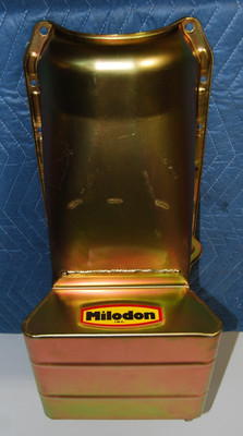 NEW Milodon 30900 7 Quart SBC Pan Gold + Pickup + High Volume Pump + ARP Bolts