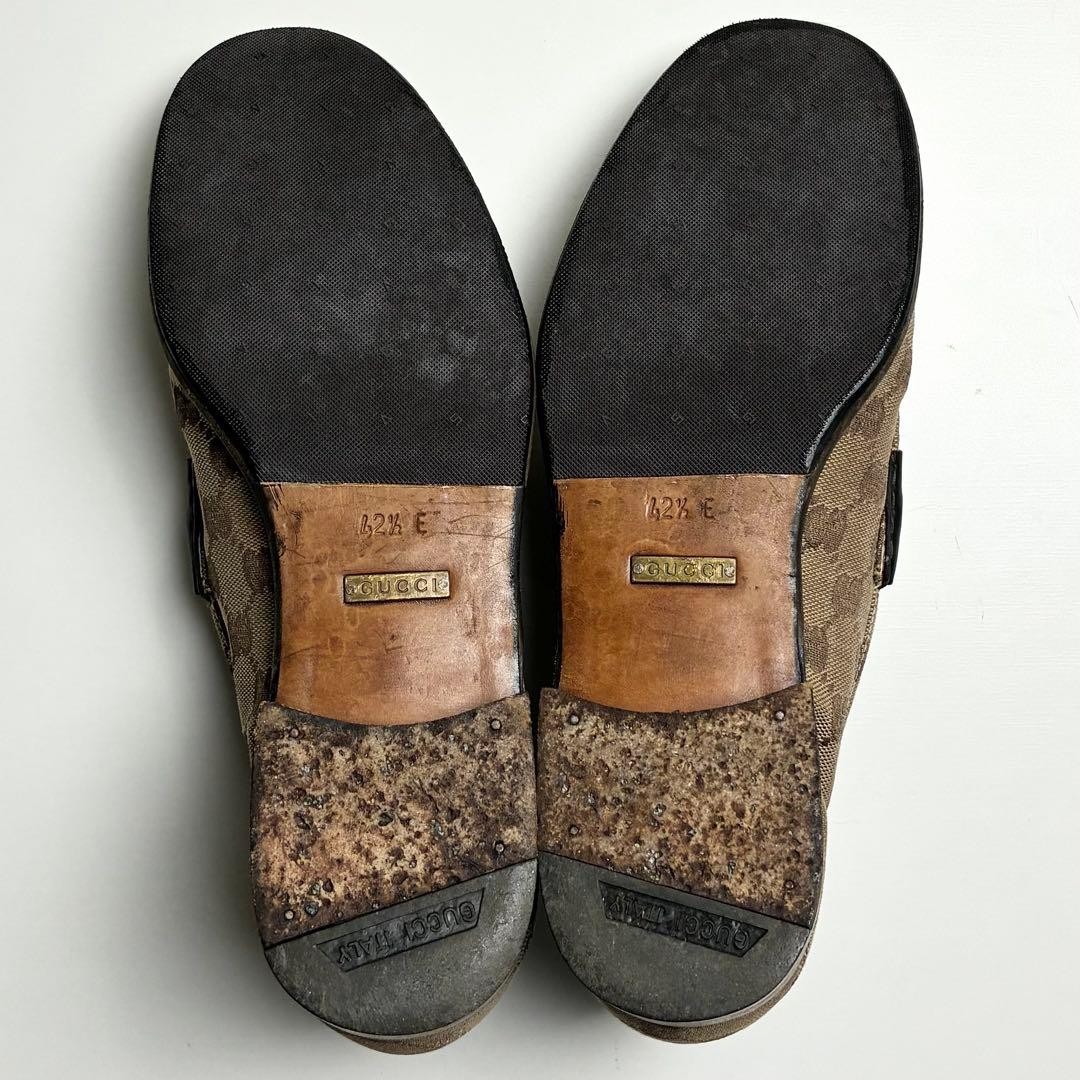 GUCCI 1100249/8 GG Canvas Leather Bit Loafers Beige EU42.5 US9 Men From Japan thumbnail 19