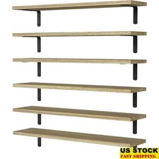 Wood Floating Shelves Set of 6, 24 inch Long Floating Shelves for Wall Decor US