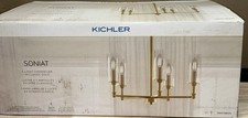 KICHLER Soniat 22" 5-Light Classic Gold Shaded Chandelier Model 82353 READ 