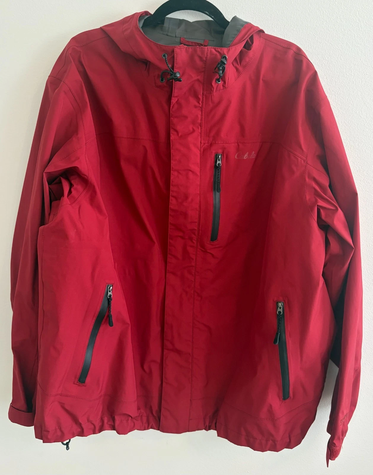 Cabelas Goretex Jacket Mens XL Red Rain Waterproof Parka Full Zip Hooded - product detail image 1