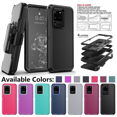Phone Case For Samsung Galaxy S20 Ultra S20+ S20 FE S20 5G  Cover + Clip Holster