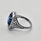 Vintage Antique Art Deco Filigree Ring Blue White Gold A&S Arnold Steere Signed — photo 9