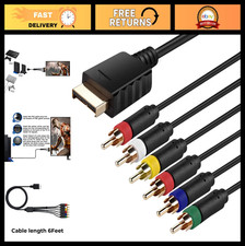 6ft Ypbpr Component RCA Composite Video Cable for PS1/PS2/PS3 - 2-in-1 High Qu