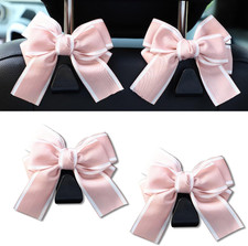 2PCS Car Seat Headrest Hooks, Cute Bow Vehicle Rear Seat Bracket Hook for Purses