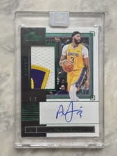 2019 Panini One and One Anthony Davis 5/5 Patch Auto Green On Card Lakers