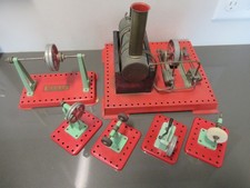 Vintage 1960s Mamod E3 Twin Cylinder Steam Engine Plus 5 Accessories TESTED