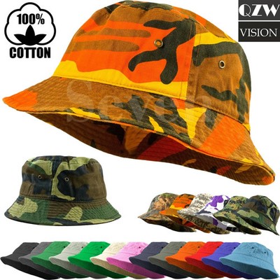 Bucket Fishing Boonie Cotton Hat Cap Brim Visor Sun Safari Military Camp Travel