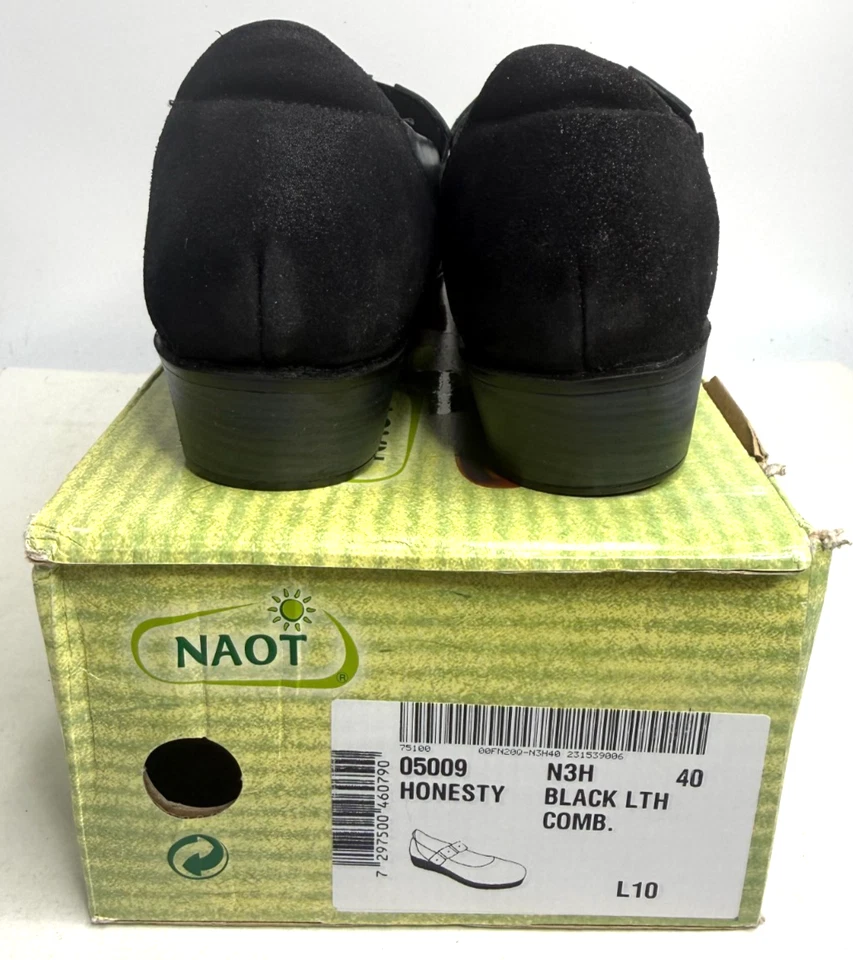 Sapatos sociais femininos Naot Honesty slip on Mary Jane Comfort preto tamanho 9 M EUA - Imagem 3 de 4