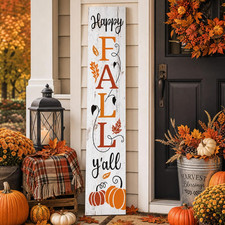 Fall Porch Sign 47" Happy Fall Y'All Wooden Welcome Sign Large