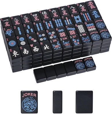 166 American Mahjong Tiles Set Black Color Replacement Spare Blank Tiles Tool